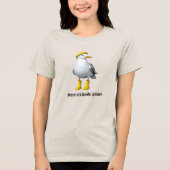Funny Seagull in Rain Boots - Beach Spaß Tri-Blend Shirt (Vorderseite)