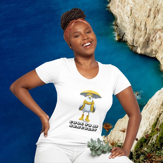 Funny Seagull in Rain Boots - Beach Spaß Tri-Blend Shirt