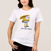 Funny Seagull in Rain Boots - Beach Spaß Tri-Blend Shirt (Vorderseite)