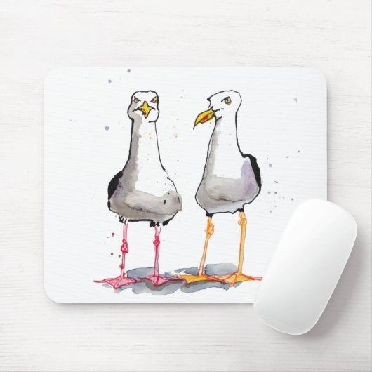 Funny seagull ink zeichnend - comicale Möwen Mousepad (Mit Mouse)