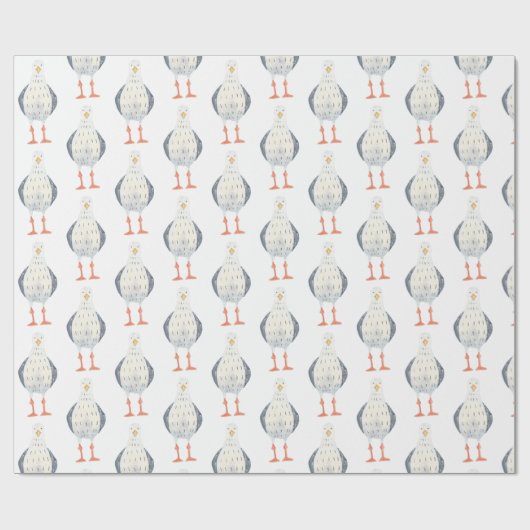 Funny Seagull Pattern Geschenkpapier (Flach)