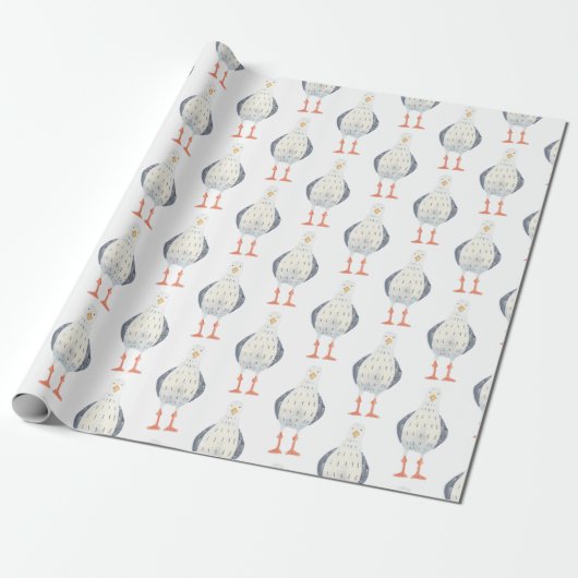 Funny Seagull Pattern Geschenkpapier (Ungerollt)