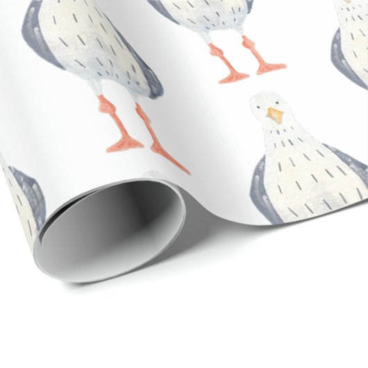 Funny Seagull Pattern Geschenkpapier (Rolleneckpunkt)