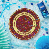 Funny Seamless Muster Abracadabra farbiger Text Pappteller (Party)