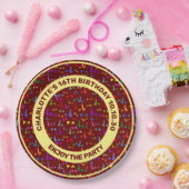 Funny Seamless Muster Abracadabra farbiger Text Pappteller (Party)