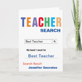 Funny Search Best Teacher Card Karte (Vorderseite)