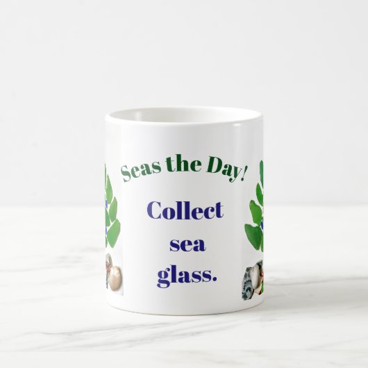 Funny "Seas the Day! Meerglas sammeln." Baum Kaffeetasse (Mittel)