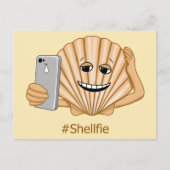 Funny Seashell Nie Handy Shellfie Selfie Postkarte (Vorderseite)
