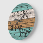 Funny Seaside Zitat Art Große Wanduhr (Winkel)