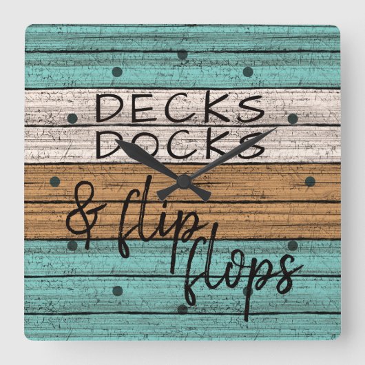 Funny Seaside Zitat Art Quadratische Wanduhr (Vorderseite)