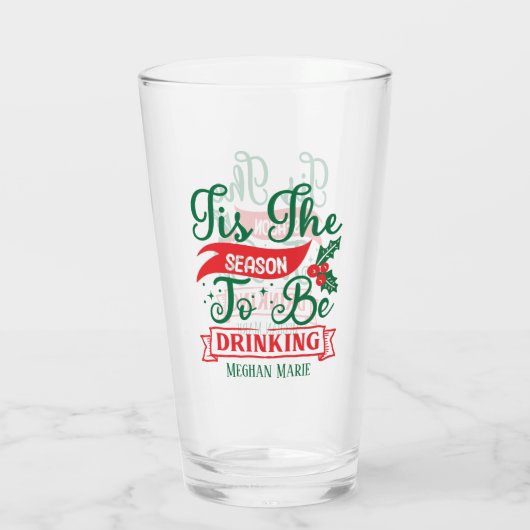 Funny Season Drinken Weihnachtsbier Glas (Rückseite)