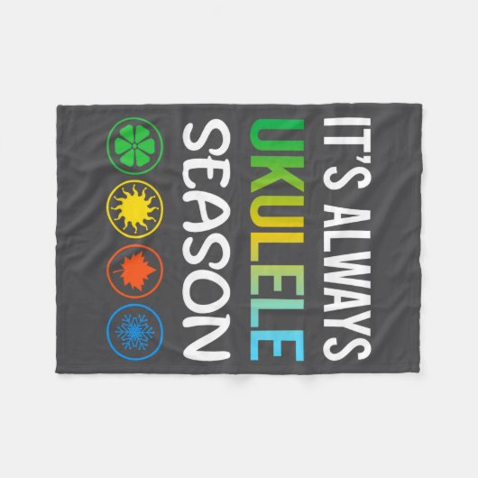 Funny Season Ukulele Fleecedecke (Vorderseite (Horizontal))