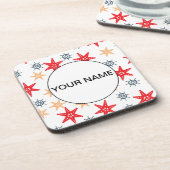 Funny Seastes und Steerwheels Muster Getränkeuntersetzer (Linke Seite)