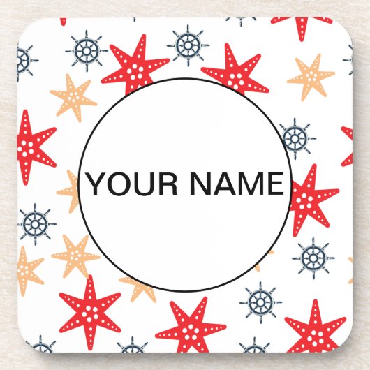 Funny Seastes und Steerwheels Muster Getränkeuntersetzer (Vorderseite)
