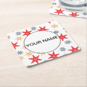 Funny Seastes und Steerwheels Muster Rechteckiger Pappuntersetzer (angewinkelt)