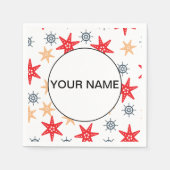 Funny Seastes und Steerwheels Muster Serviette (Vorderseite)