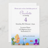 Funny Seaworld Geburtstag Einladung (Vorne/Hinten)