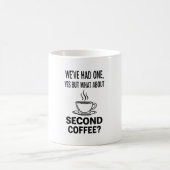 Funny Second Coffee Quote Minimal Line Art Mug Kaffeetasse (Mittel)