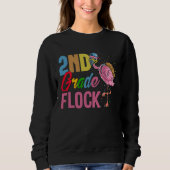 Funny Second Grade Flock Pink Flamingo First Day O Sweatshirt (Vorderseite)