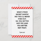 Funny Secret Weihnachtskarte Einladung (Rückseite)