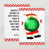 Funny Secret Weihnachtskarte Einladung (Vorne/Hinten)