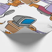 Funny Secretary Cat Cartoon Büro Humor Geschenkpapier