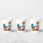 Funny Secretary Cat Cartoon Büro Humor Pappbecher