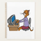 Funny Secretary Cat Cartoon Büro Humor Planer (Vorderseite)