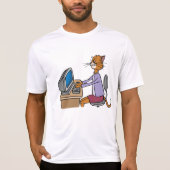 Funny Secretary Cat Cartoon Büro Humor T-Shirt (Vorderseite)