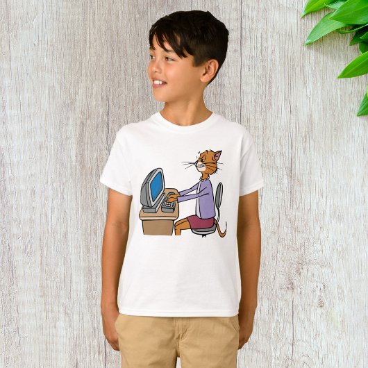 Funny Secretary Cat Cartoon Büro Humor T-Shirt