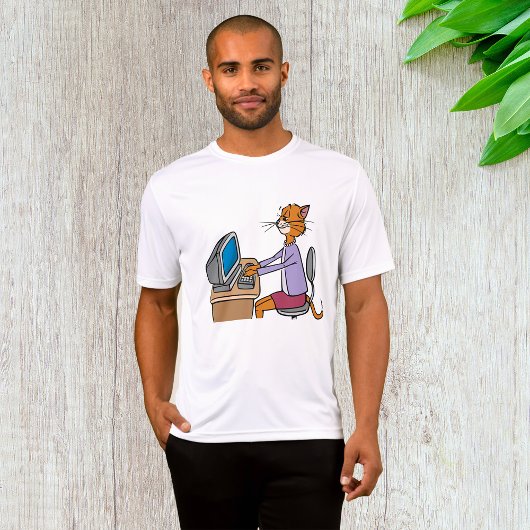 Funny Secretary Cat Cartoon Büro Humor T-Shirt