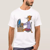Funny Secretary Cat Cartoon Büro Humor T-Shirt (Vorderseite)