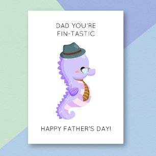 Funny Seepferd Pun Vatertag Card Karte