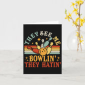 Funny sehen Sie mich Bowling Sie haben Bowling Tea Karte (Gelbe Blume)