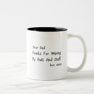 Funny Sehr geehrter Vater Schriftsteller Typografi Zweifarbige Tasse