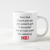 Funny Sehr geehrter Vater Typograf Jumbo-Tasse (Rechts)