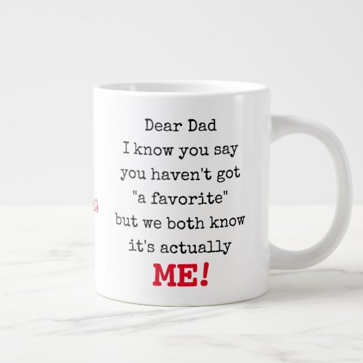 Funny Sehr geehrter Vater Typograf Jumbo-Tasse (Rechts)