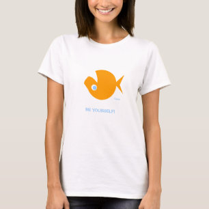 Funny Sei du selbst auf dem Kopf Cartoon Goldfish T-Shirt