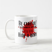 Funny Sei vorsichtig, ich lese Mordgeheimnisse Kaffeetasse (Links)