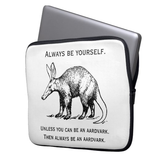 Funny sein immer du selbst oder sei ein Aardvarer Laptopschutzhülle (Vorderseite Links)