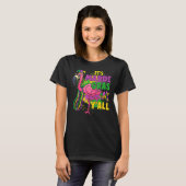 Funny Sein Mardi Gras Y'all Flamingo T-Shirt (Vorne ganz)