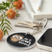 Funny seine Owl Gutes Geschenk Tierfreund Schlüsselanhänger (Vorderseite rechts)