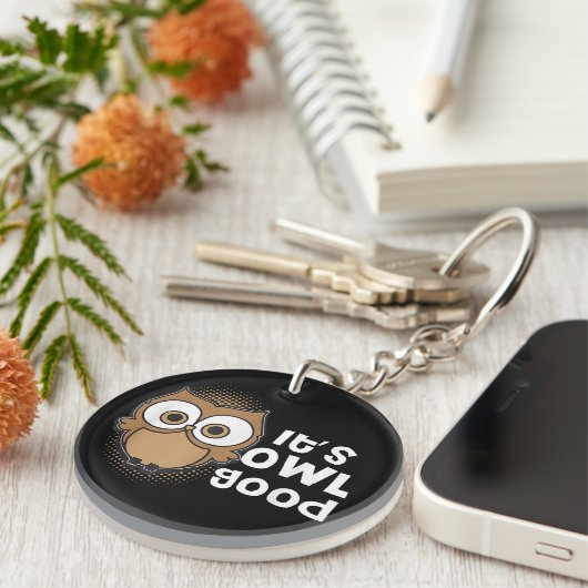 Funny seine Owl Gutes Geschenk Tierfreund Schlüsselanhänger (Vorderseite rechts)