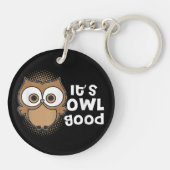 Funny seine Owl Gutes Geschenk Tierfreund Schlüsselanhänger (Rückseite)