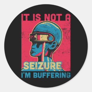 Funny Seizure - Lila Band für Epilepsie Awarene Runder Aufkleber