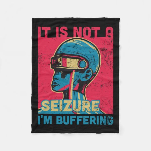 Funny Seizure - Lila Schleife für Epilepsie Awaren Fleecedecke (Vorderseite)