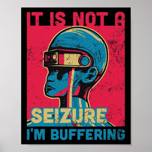 Funny Seizure - Purple Ribbon For Epilepsy Awarene Poster (Vorne)