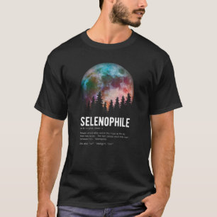 Funny Selenophile Definition Cool Vollmond Illust T-Shirt