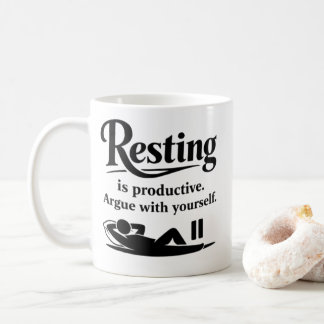 Funny Self Care Mug – Resting Is Productive Kaffeetasse