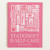Funny Self-Care Zitat Pink Art Supplies Planer (Vorderseite)